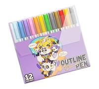 Outline Markers - Glitter Markers Pens Set - Drawing Doodle Outline Markers, Art Supplies for Card Making, Christmas Card, Crafts