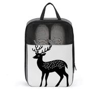 Outline of A Black Deer Shoe Bag para viajes, uso diario, bolsa de almacenamiento antipolvo para zapatos de golf
