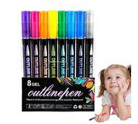 Outline Pens For Art | Double-Lines Graffiti Markers For Drawing | Boys Earflap Winter Hat | Knitted Dinosaur Winter Hat | Dinosaurio Ear Protection Hat, Knit Hats Cozy For School, Camping For Boys