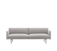 Muuto Sofá de 3 plazas Outline tela Clay 12-Black