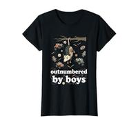 Outnumbered by Boys Funny Mom Boy Opossum Motherhood Women Camiseta