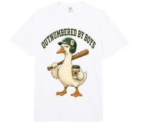 Outnumbered by Boys Mom Goose Baseball Mama Comfort Colors Adult Heavyweight T-Shirt