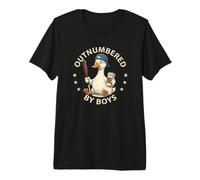 Outnumbered by Boys Mom of Boys Funny Mom Goose Family Humor Camiseta Premium