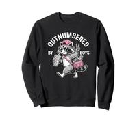 Outnumbered by Boys Mom of Boys Funny Mom Raccoon Humor Joke Sudadera