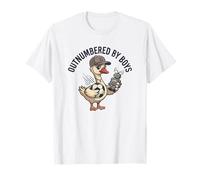 Outnumbered by Boys Mom of Boys Soccer Mom Goose Family Camiseta