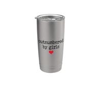 Outnumbered By Girls Mens Dad of Girls Outnumbered Girl Dad Vaso térmico de acero inoxidable de doble pared