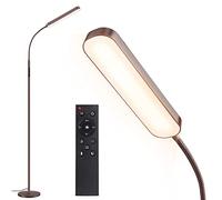 OUTON Lámpara de pie LED 12W, Regulable Lámpara moderna LED cuello de cisne, 4 Temperatura de Color, Control Remoto y Táctil, Iluminación de tareas para leer Sala de estar Dormitorio Oficina,Marrón