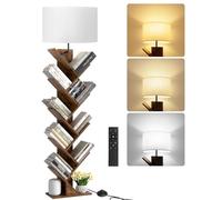 OUTONLIFE Estantería En Árbol con Luz, Estante De Esquina De 9 Niveles, con Mando A Distancia Y Temporizador, Mueble Estrecho De Madera para Libros, CDs, DVDs, Salón, Dormitorio, Oficina