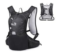 Outplea 12L Mochila Bicicleta, Mochila Ciclismo MTB Ligera, Mochila Montaña Moto para Camping, Mochila Hidratacion Deportiva Esquí para Senderismo Correr Escalada Maratón, Negro