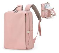 Outplea 15.6" Mochila Ordenador Portatil Mujer, 15L Mochila de Viaje Cabina, Mochilas PC Pequeña, Mochila Trabajo para Travel Avion Diario Oficina, Rosado