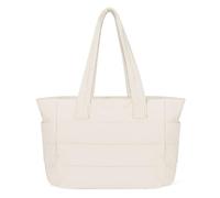 Outplea 15L Bolso Tote Pequeña Mujer, Bolso 15.6" Ordenador Portatil Moda, Bolsos Shopper Ligero, Bolsos Bandolera Acolchado para Universidad Trabajo, Blanco