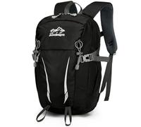 Outplea 15L Mochilas de Senderismo Hombre Mujer, Mochilas de Marcha Pequeña, Mochila Montaña Reflexivo, Mochila Deportiva Impermeable para Viaje Trekking, Negro