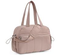 Outplea 20L Blosa Gimnasio Mujer, Bolsa de Viaje Pequeña, Bolso de Gym Abullonada con Bolsillo Mojado, Bolsa Deporte Niña Yoga Impermeable para Boxeo Fitness Natación Bailar, Marrón