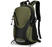 Outplea 30L Mochila Senderismo, Impermeable Mochila Montaña Acampada, Mochila Camping para Escalada Excursiones, Mochila Hombre Deportiva para Viaje Al Aire Libre, Verde