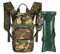 Outplea Mochila de Hidratación Multiusos con Bolsa de Agua de 3L, Mochila Ciclismo Hidratacion de Gran Capacidad 20L, Bolsa Agua Mochila Táctica para Moto Senderismo Deporte, Camuflaje Selvático