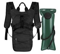 Outplea Mochila de Hidratación Multiusos con Bolsa de Agua de 3L, Mochila Ciclismo Hidratacion de Gran Capacidad 20L, Bolsa Agua Mochila Táctica para Moto Senderismo Deporte, Negro