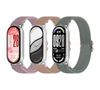 OUTPUTBT Elástico Correa Nylon con Metal Adapter Compatible con Xiaomi Smart Band 10/9/8 Pulsera Trenza Sport para Mi Band 10/9/8 para Hombre Mujer