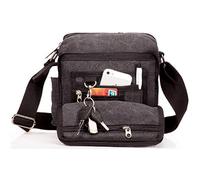 Outreo Bolso Bandolera Hombre Pequeño de Tela Vintage - Messenger Bag para Colegio y Universidad - Bolsa de Lona para Libros y Viaje - Sport Bag Original