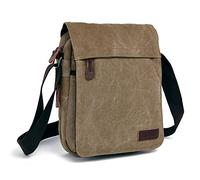 Outreo - Bolso de hombro para hombre, estilo retro, bolso de mano, estilo vintage, maletín, Beige, L, Retro,Vintage
