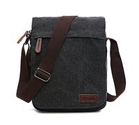 Outreo - Bolso de hombro para hombre, estilo retro, bolso de mano, estilo vintage, maletín, negro, L, Retro,Vintage