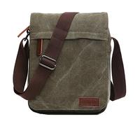 Outreo - Bolso de hombro para hombre, estilo retro, bolso de mano, estilo vintage, maletín, verde, large, Retro,Vintage