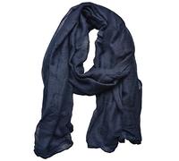 Outrip Pañuelo de seda ligero para mujer, bufanda de seda suave, tela de gasa de moda, para primavera, verano, todo el año, azul marino, Talla única