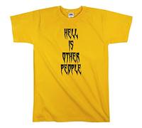Outsdr Hombres Unisex Hell Is Other People Camiseta - Yellow - Large