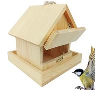 Outside Bird House, Decorative Sturdy Cottage Cage, Warm Wooden Nesting Box, Shelter for Small Birds, Beautiful Garden Patio Decor, Perfect for Window, Tree, and Balcony Placement