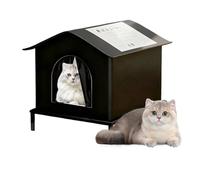 Outside Cat House Weatherproof - Elevated Insulated Shelter with Removable Cushion, Warm Pet Nest for Winter Comfort Durabled Frame with Soft Padding, Resting for Backyard Animals