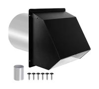Outside Dryer Vent Cover - Galvanized Steel 6-8 pulgadas | Exterior Air Vent Hood Replacement | HVAC Air Conditioning Exhaust Cap With Aluminio Foil Tape Screw Kit For Laundry Kitchen Garage Home Wall