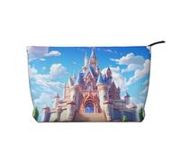 Outside The Castle - Bolsa de cosméticos de pana impresa, gran capacidad, impermeable, bolsa de almacenamiento de artículos de tocador de viaje, Black, Talla única