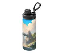 Outside the Castle Gate - Botella térmica deportiva de 18 onzas, acero inoxidable, impresión completa, adecuada para exteriores, viajes, taburete de camping
