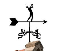 Outside Wind Vanes, Weather-Resistant Wind Vane, 12.99x22.05 inches Design Rust-Proof Metal Direction Indicador, Windmill Roof Mount for Patio, Porch, Lawn and Garden Decor