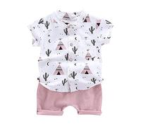 Outsider - Conjunto de ropa de verano para bebé, diseño de ollas cómicas + pantalones cortos, 14 camisetas y juego de camisetas, Rosa., 18-24 meses