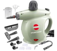 Outspurge Handheld Steam Cleaner, Pressurized Multi-Surface Steam Shot with 13 Accessories, Safety Lock, Steamer for Cleaning Floor, Upholstery, Grout, Windows, Couch and Car, Green