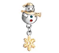 OutstandLong Encantos de Navidad para pulseras Pandora, nuevo copo de nieve de Papá Noel hogar regalo de alce árbol de caramelo bastón de nieve globo, Metal, Base