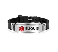 OutstandLong Pulsera de identificación de alerta médica de emergencia de primeros auxilios grabada con láser de alerta de salud ajustable pulsera de silicona para hombres, Silicona, Silicona
