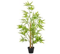 Outsunny 120cm/4FT Árboles bambú Artificiales en Maceta, Set de 2 | Planta decorativa, Oficina en casa, Decoración verde.