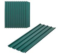 Outsunny 12x Paneles para Tejado de Acero Galvanizado, Chapas Perfiladas de Techo 7m², para Caseta de Herramientas, Cobertizo, Garaje, Exterior, 129x45cm, Verde