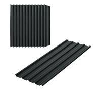 Outsunny 12x Paneles para Tejado de Acero Galvanizado, Chapas Perfiladas de Techo 7m², para Caseta de Herramientas, Cobertizo, Garaje, Exterior, 129x45cm, Gris Oscuro