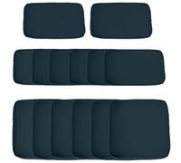 Outsunny 14 pcs fundas cojines exterior sofá seccional ratán azul oscuro
