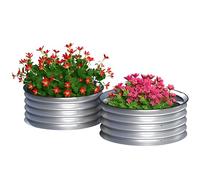 Outsunny 2 Camas de jardín elevadas galvanizadas 2'x2'x1' Plata