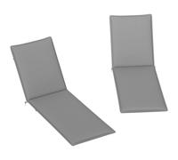 Outsunny 2 Cojines para Tumbonas de Jardín con Protección UV Resistentes a Salpicaduras 193x58x6 cm Gris