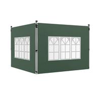 Outsunny 2 paredes laterales para carpas de 3 x 3 / 3 x 4 m, 295x195 cm, paredes laterales de repuesto para cenador de tela oxford con ventana, para jardín, exteriores, fiestas, verde