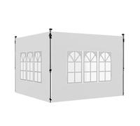 Outsunny 2 paredes laterales para carpas de 3 x 3 / 3 x 4 m, 295x195 cm, paredes laterales de repuesto para cenador de tela oxford con ventana, para jardín, exteriores, fiestas, blanco