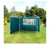 Outsunny 2 Paredes Parte Laterales para Carpa 3x3m Lado Parasol de Gazebo Tela Oxford con Ventana Medidas 300x200cm Verde Oscuro