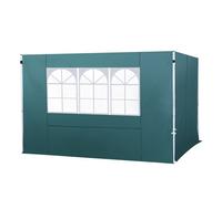 Outsunny Paredes Laterales para Carpa 3x3m Tela Oxford con Ventana Protección Solar para Eventos Verde Oscuro Aosom España