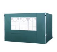 Outsunny 2 Paredes Parte Laterales para Carpa 3x3m Lado Parasol de Gazebo Tela Oxford con Ventana Medidas 300x200cm Verde Oscuro