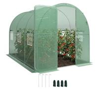 Outsunny 2x3m Invernadero túnel peatonal puerta abatible 6 ventanas Verde | Ventanas enrollables de malla, Túnel jardín invernadero cálido, Cubierta PE resistente UV, Estructura acero galvanizado