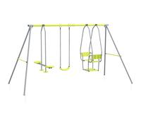 Outsunny 3 en 1 columpio portico para niños con 2 cara a cara y 1 asiento de columpio capacidad máxima 225 kg Verde Aosom España